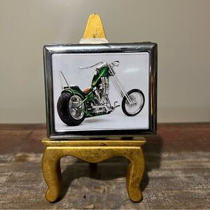 Cigarette Case Motorcycle Cover Latched Metal Tin Case New🦄